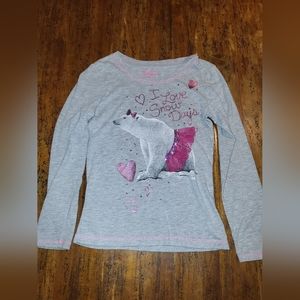 Girl's Justice long sleeve shirt Pink gray size 10
